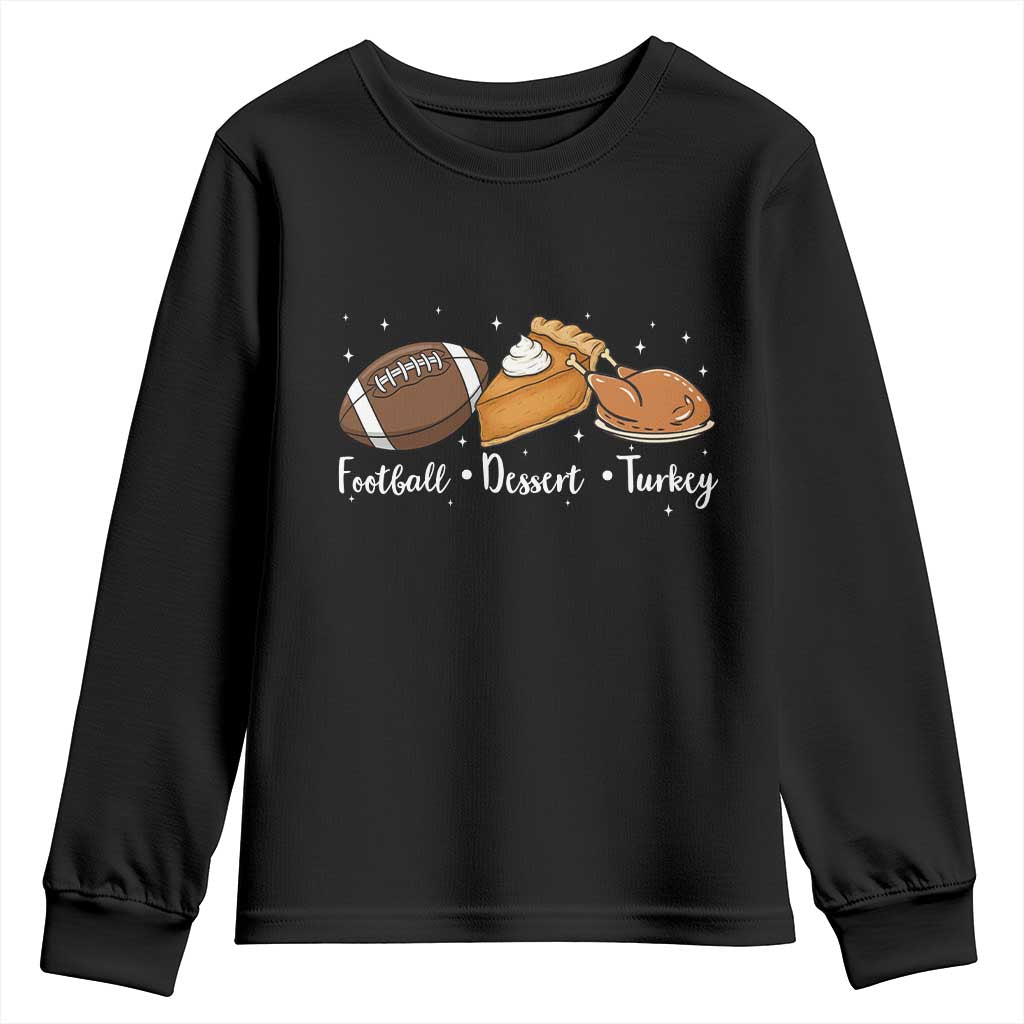 Funny Political Fall Season Youth Sweatshirt Football Dessert Turkey Thanksgiving - Wonder Print Shop