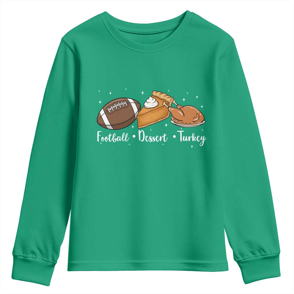 Funny Political Fall Season Youth Sweatshirt Football Dessert Turkey Thanksgiving - Wonder Print Shop