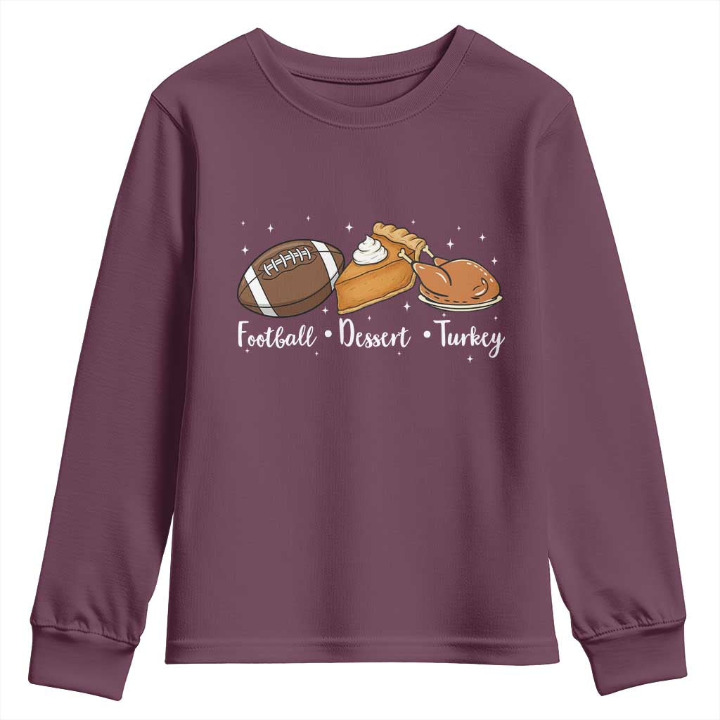 Funny Political Fall Season Youth Sweatshirt Football Dessert Turkey Thanksgiving - Wonder Print Shop