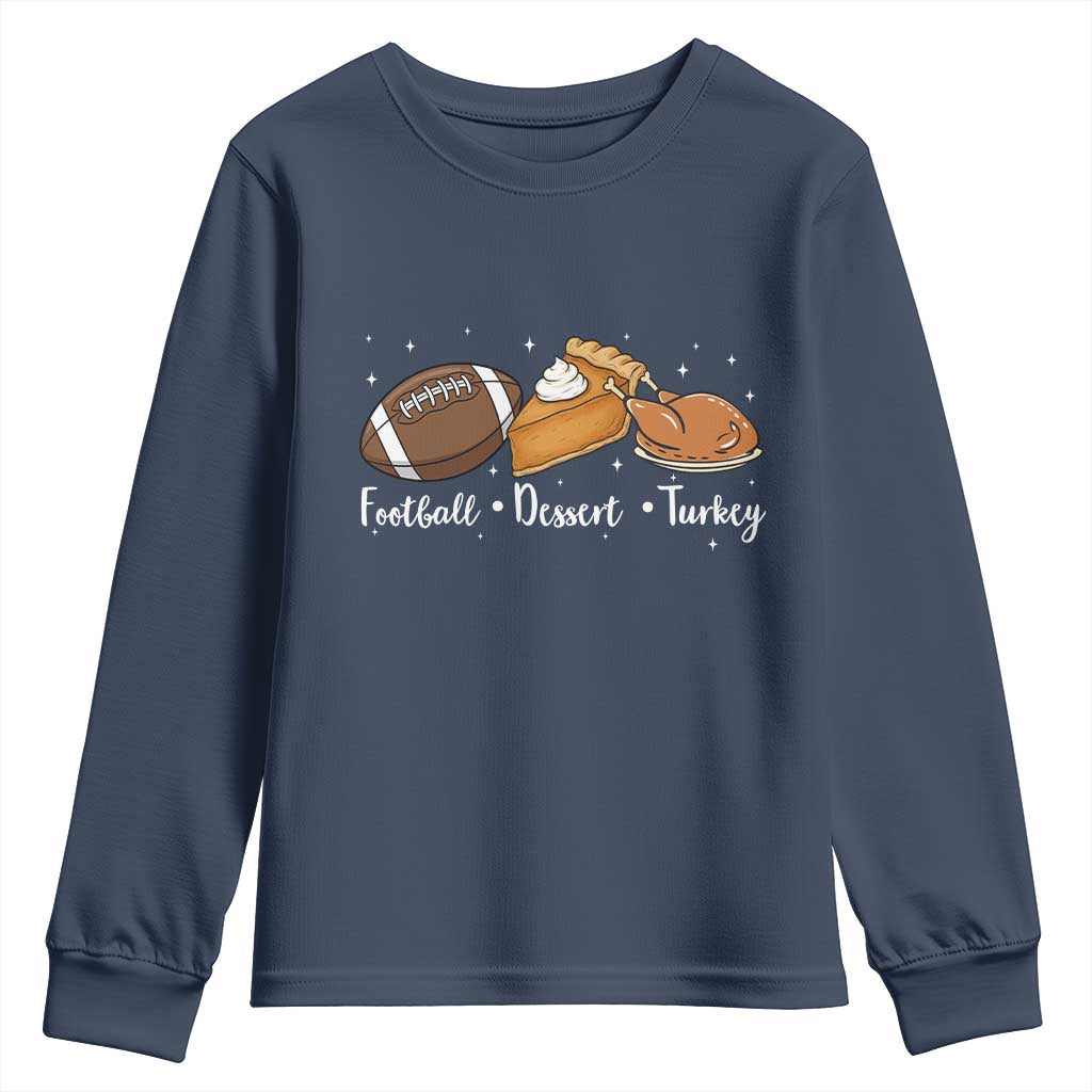 Funny Political Fall Season Youth Sweatshirt Football Dessert Turkey Thanksgiving - Wonder Print Shop