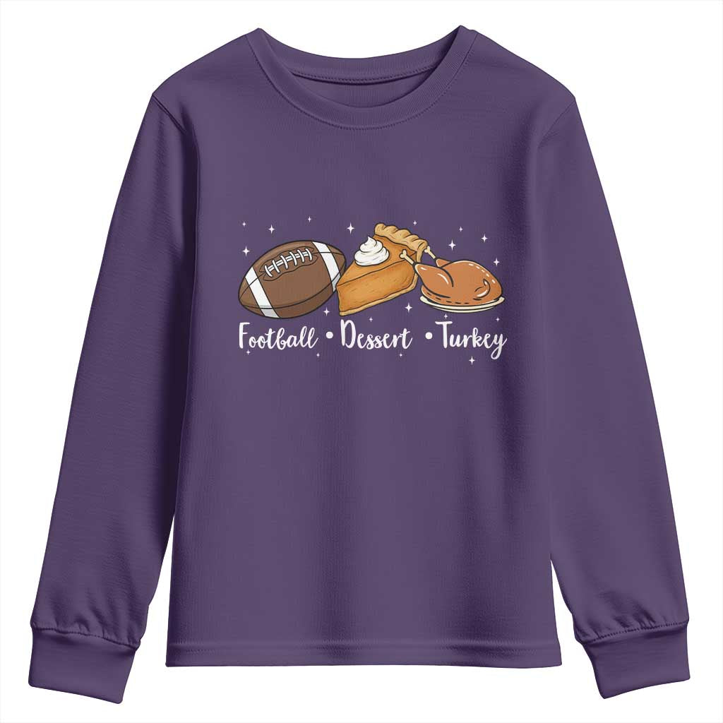Funny Political Fall Season Youth Sweatshirt Football Dessert Turkey Thanksgiving - Wonder Print Shop
