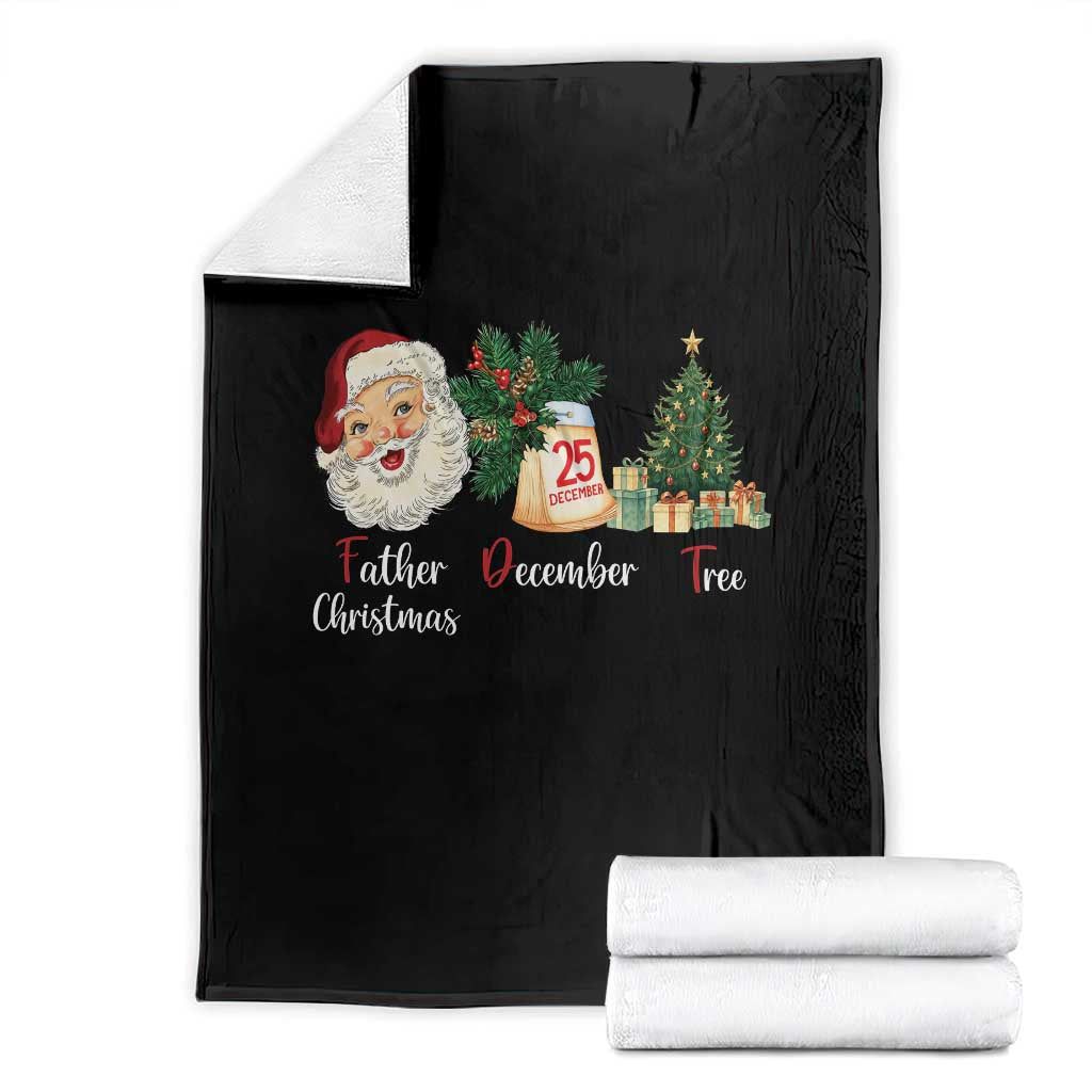 Funny Political Christmas Throw Blanket Father Christmas December Tree - Wonder Print Shop
