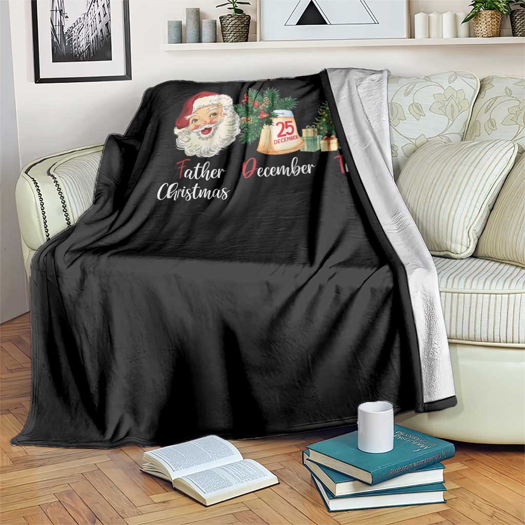 Funny Political Christmas Throw Blanket Father Christmas December Tree - Wonder Print Shop