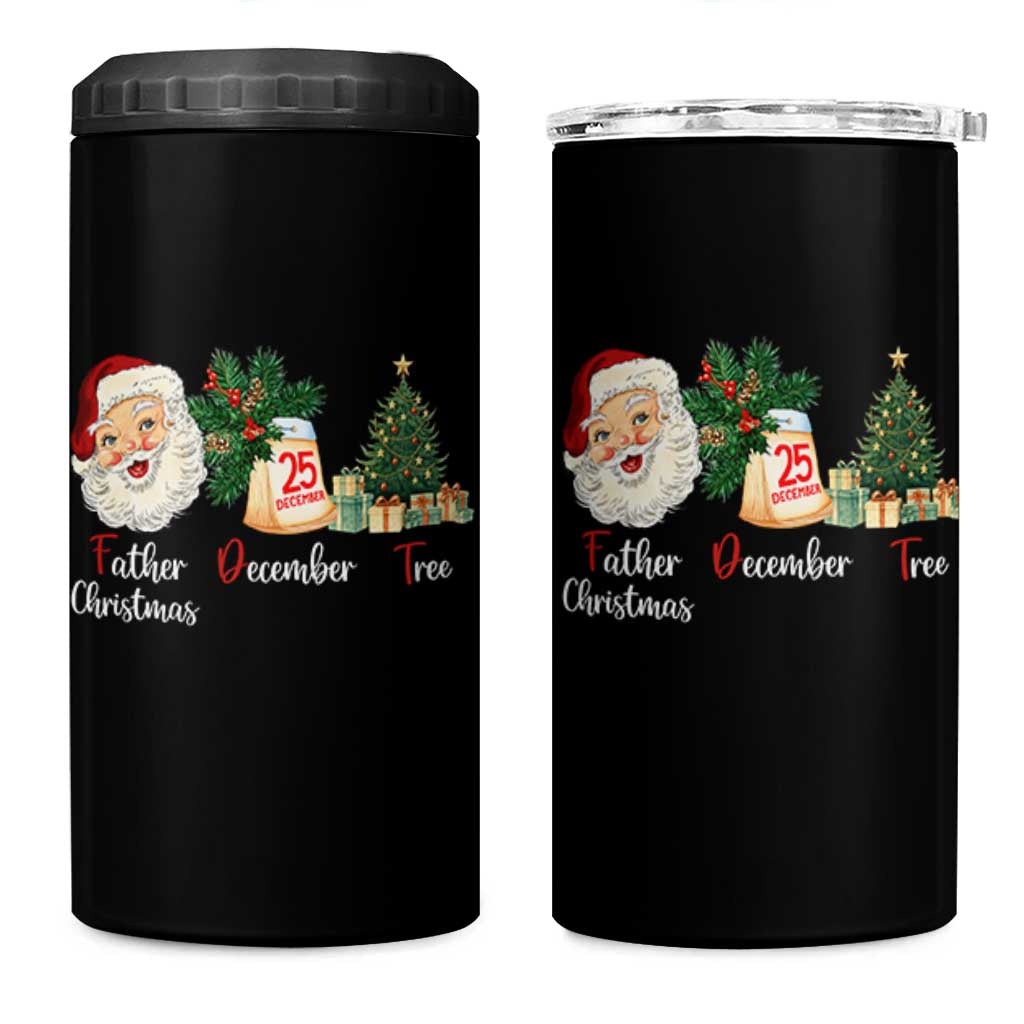 Funny Political Christmas 4 in 1 Can Cooler Tumbler Father Christmas December Tree - Wonder Print Shop