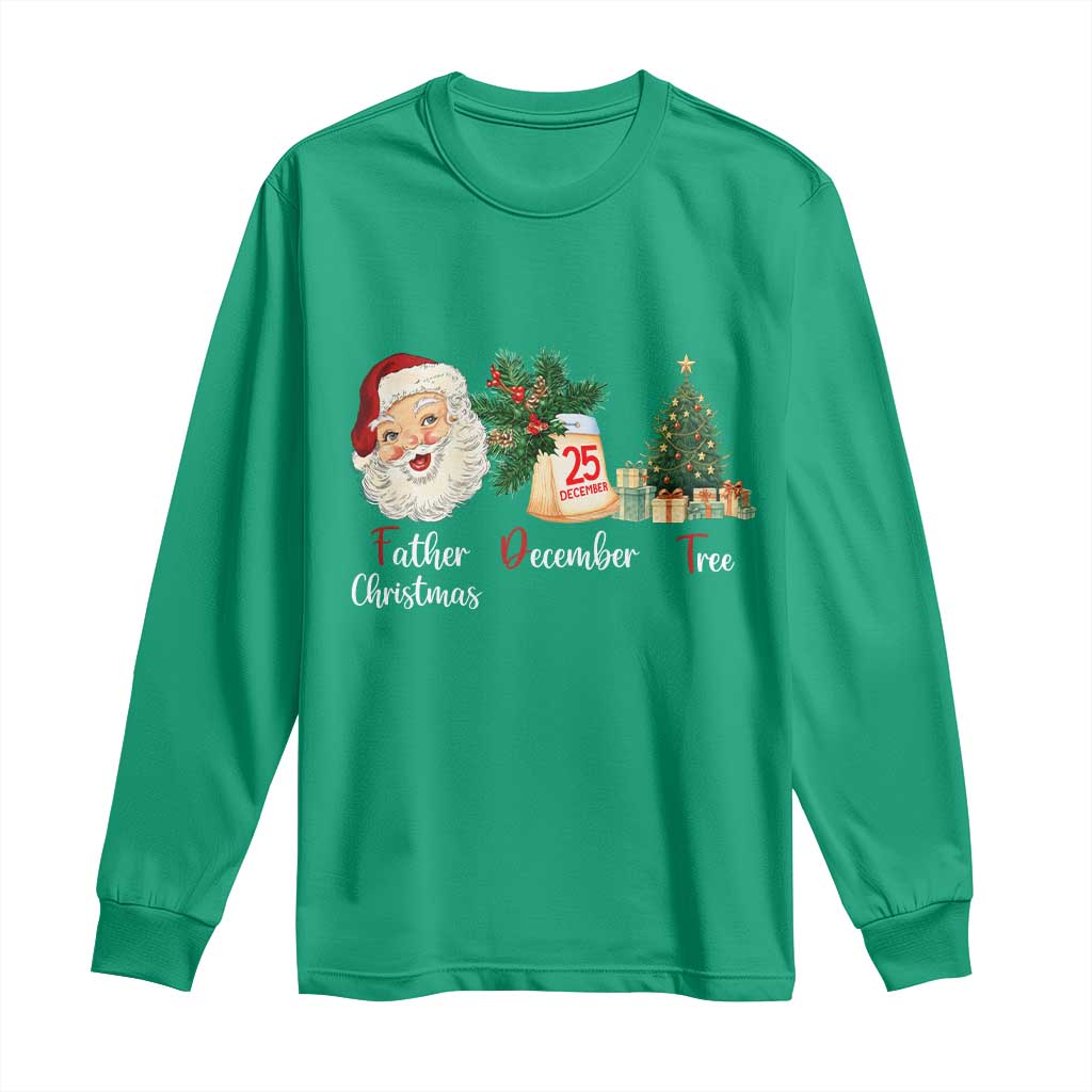 Funny Political Christmas Long Sleeve Shirt Father Christmas December Tree - Wonder Print Shop