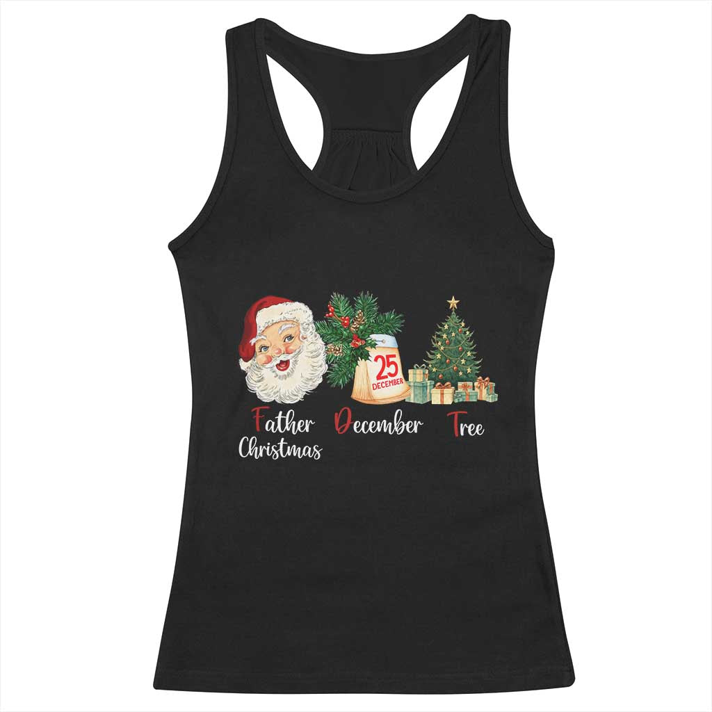 Funny Political Christmas Racerback Tank Top Father Christmas December Tree - Wonder Print Shop