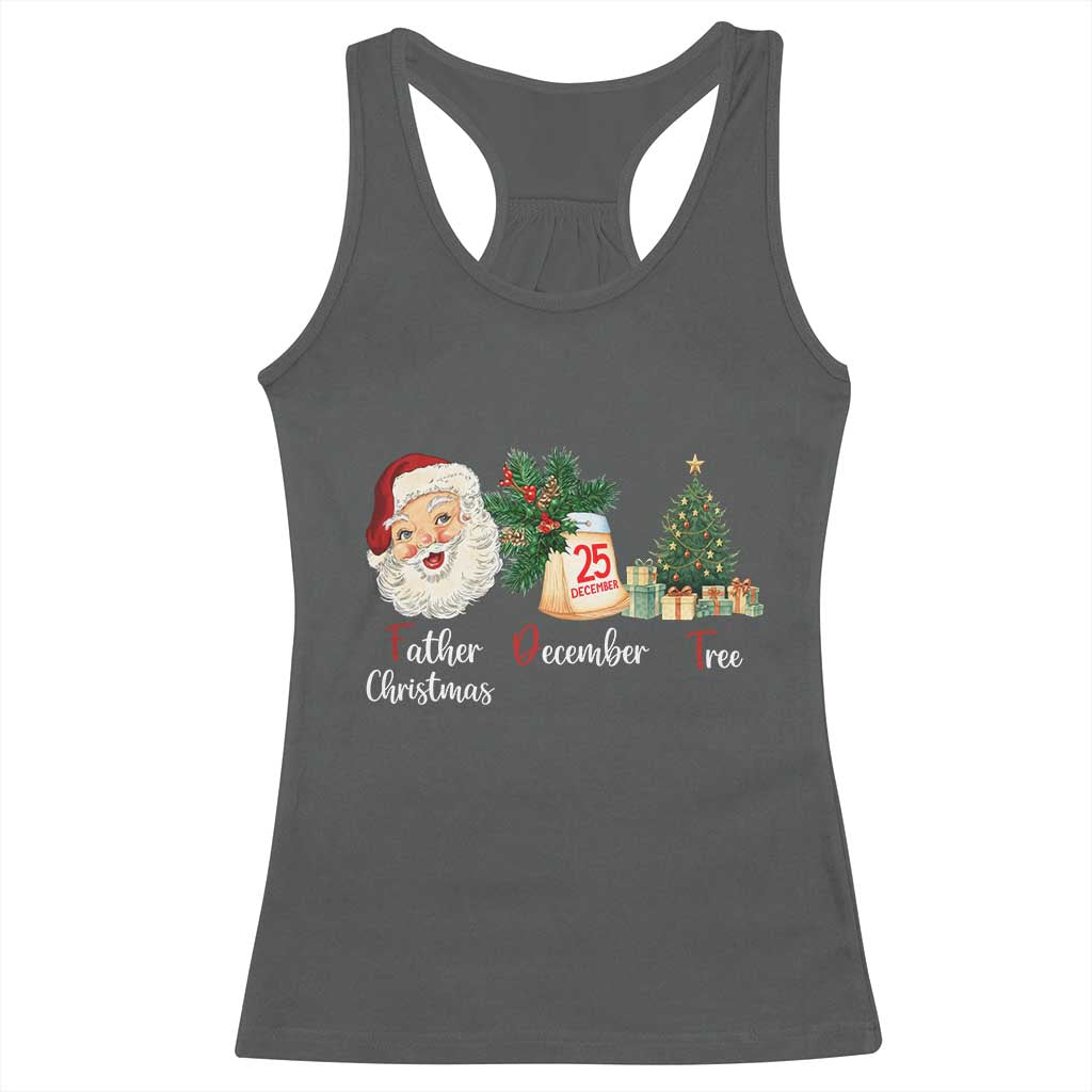 Funny Political Christmas Racerback Tank Top Father Christmas December Tree - Wonder Print Shop