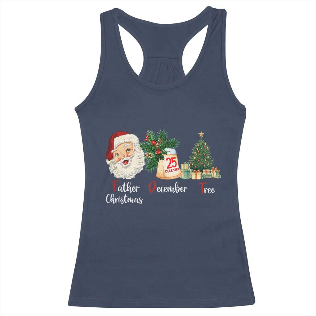 Funny Political Christmas Racerback Tank Top Father Christmas December Tree - Wonder Print Shop