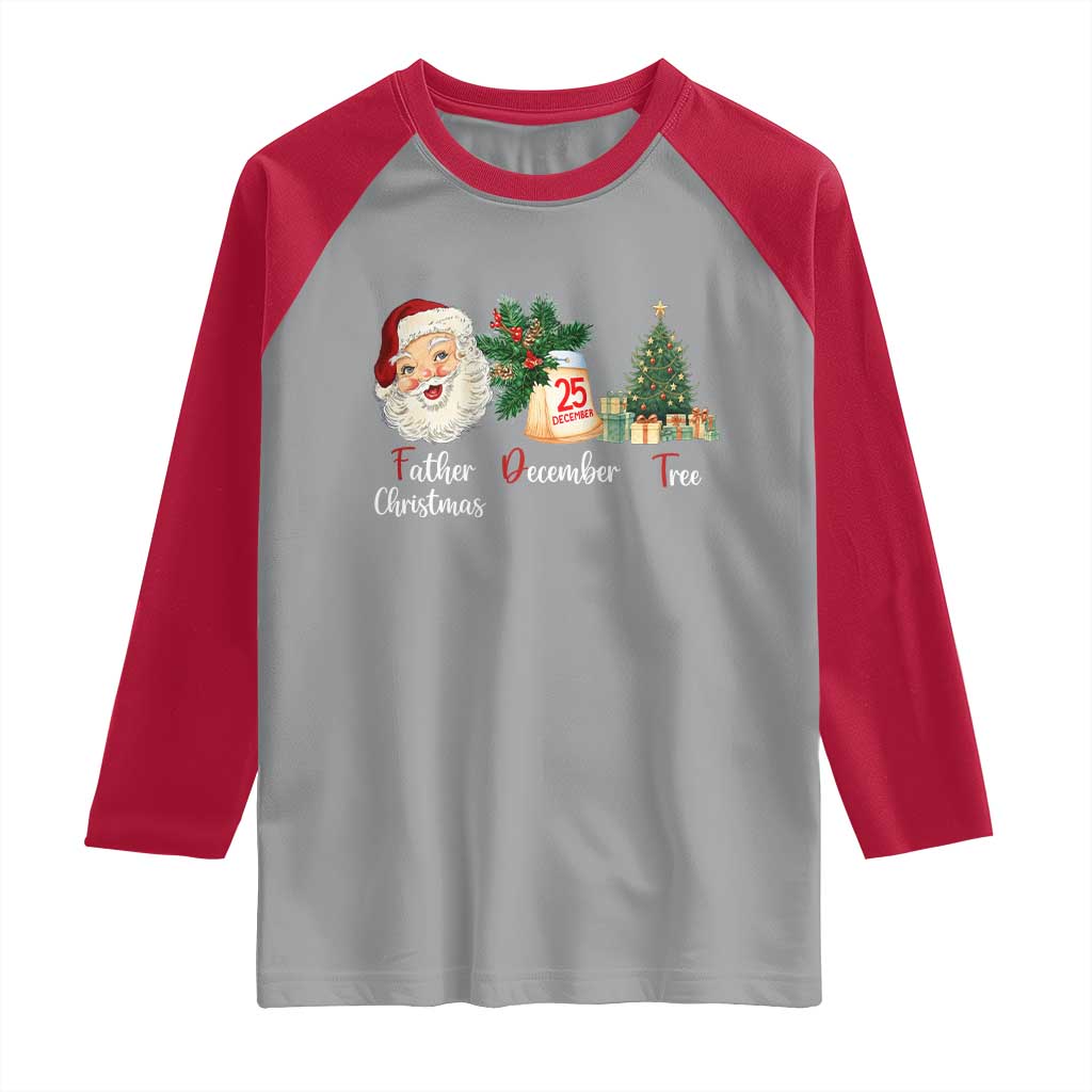 Funny Political Christmas Raglan Shirt Father Christmas December Tree - Wonder Print Shop