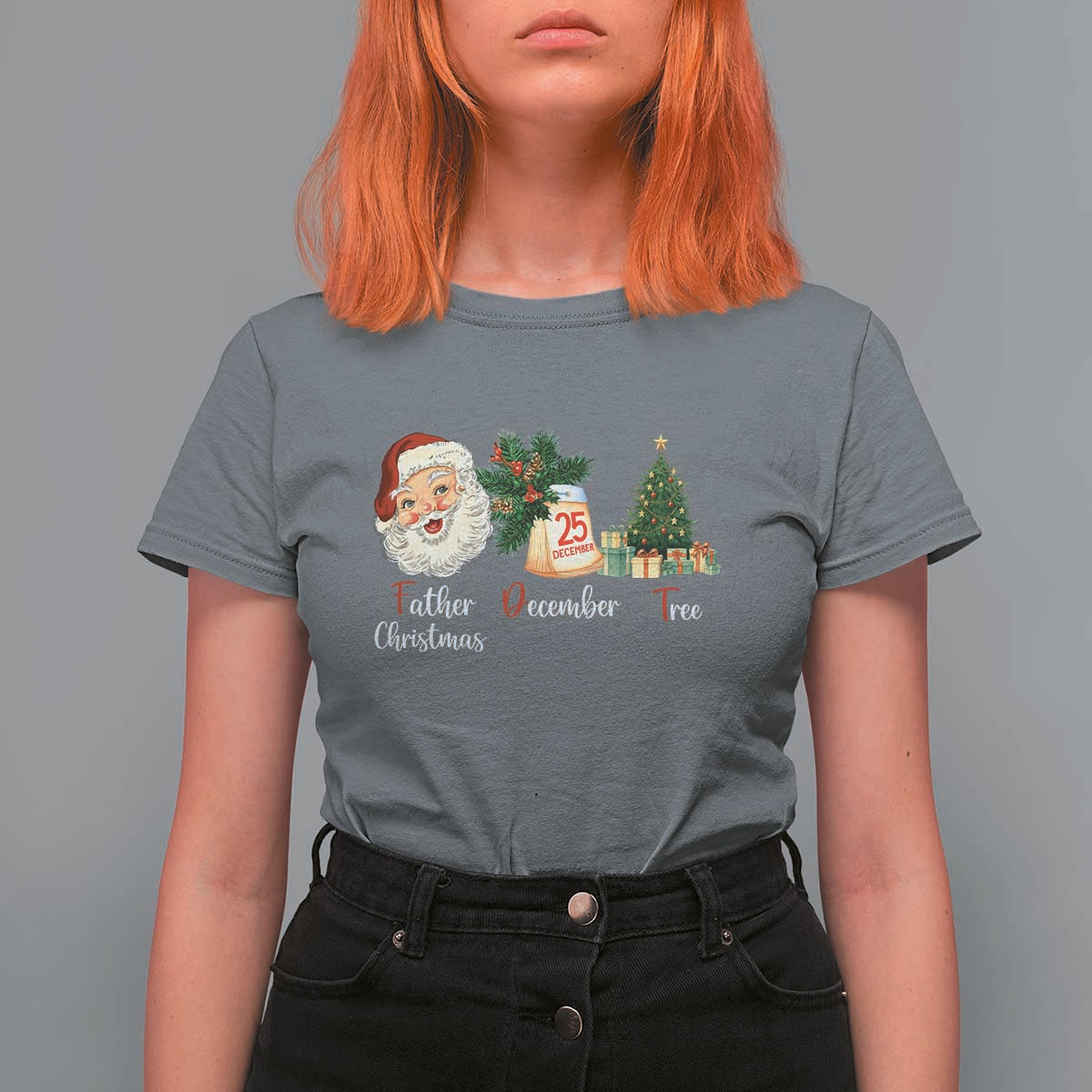 Funny Political Christmas T Shirt For Women Father Christmas December Tree - Wonder Print Shop