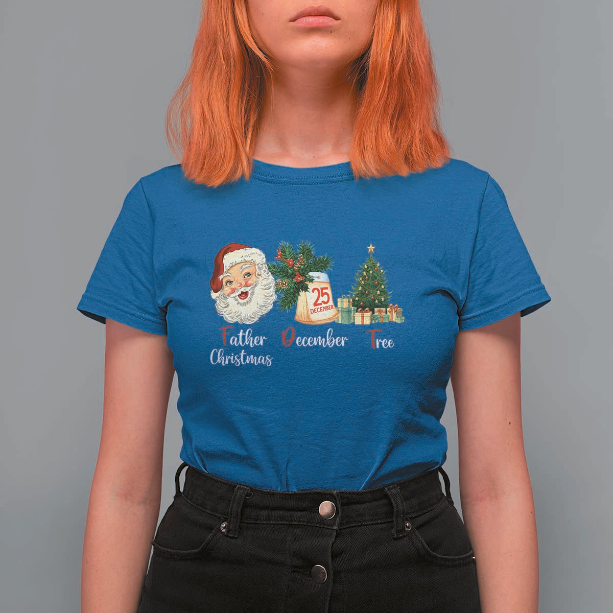 Funny Political Christmas T Shirt For Women Father Christmas December Tree - Wonder Print Shop