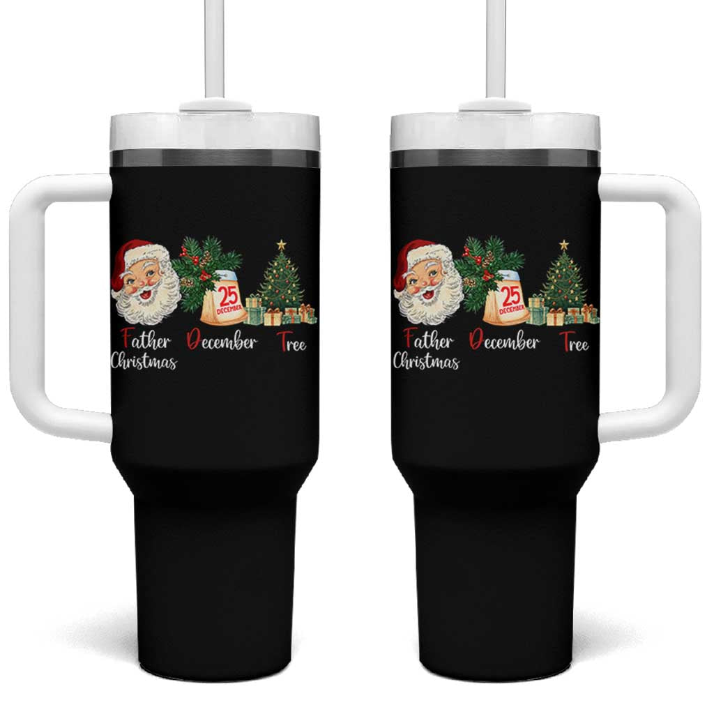 Funny Political Christmas Tumbler With Handle Father Christmas December Tree - Wonder Print Shop