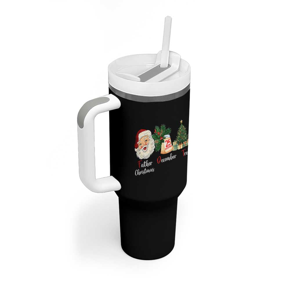 Funny Political Christmas Tumbler With Handle Father Christmas December Tree - Wonder Print Shop
