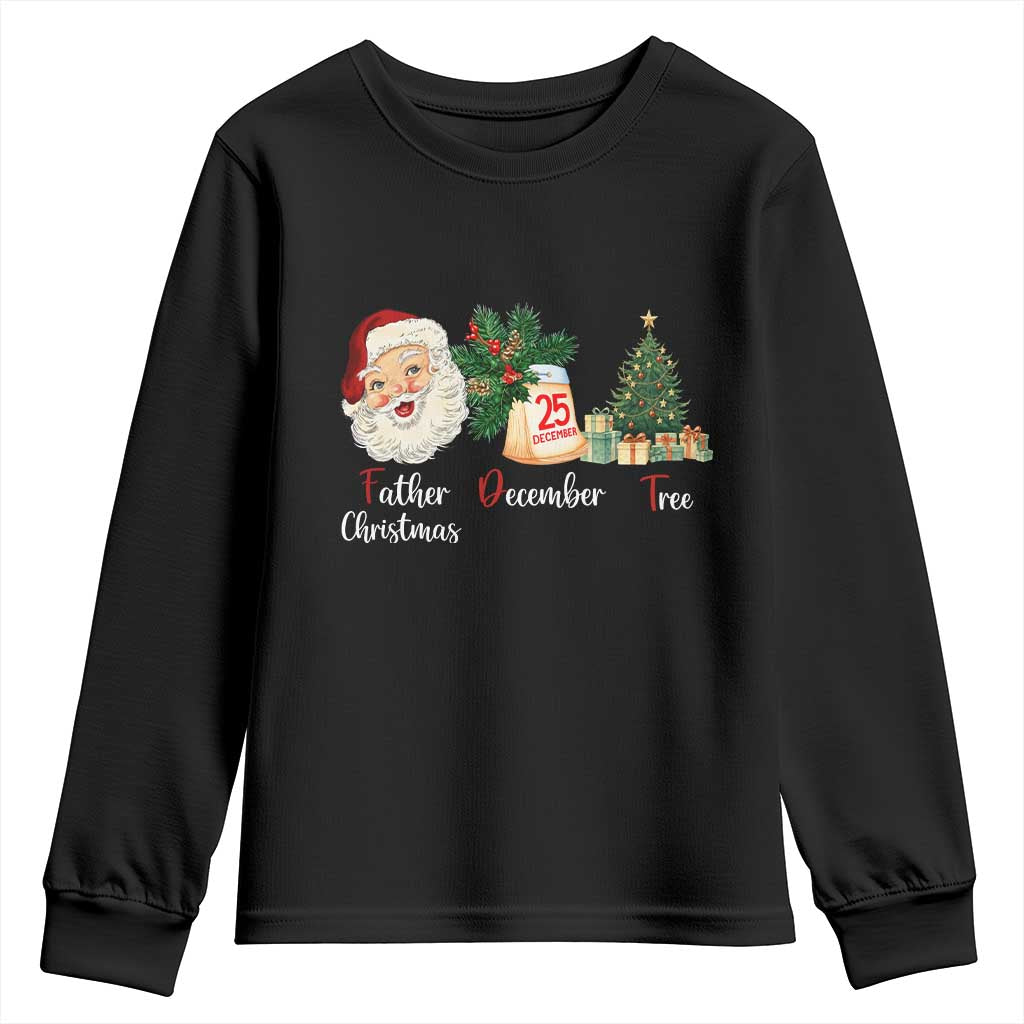 Funny Political Christmas Youth Sweatshirt Father Christmas December Tree - Wonder Print Shop