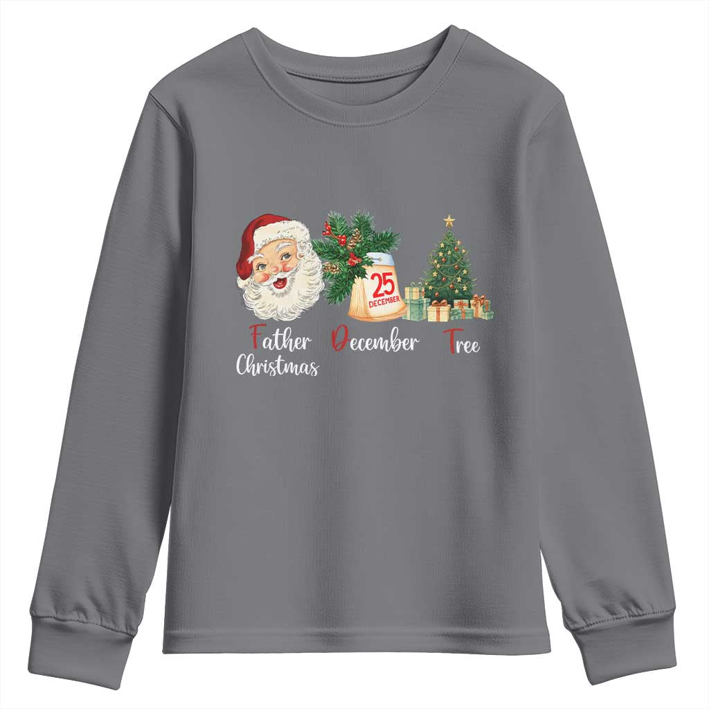 Funny Political Christmas Youth Sweatshirt Father Christmas December Tree - Wonder Print Shop