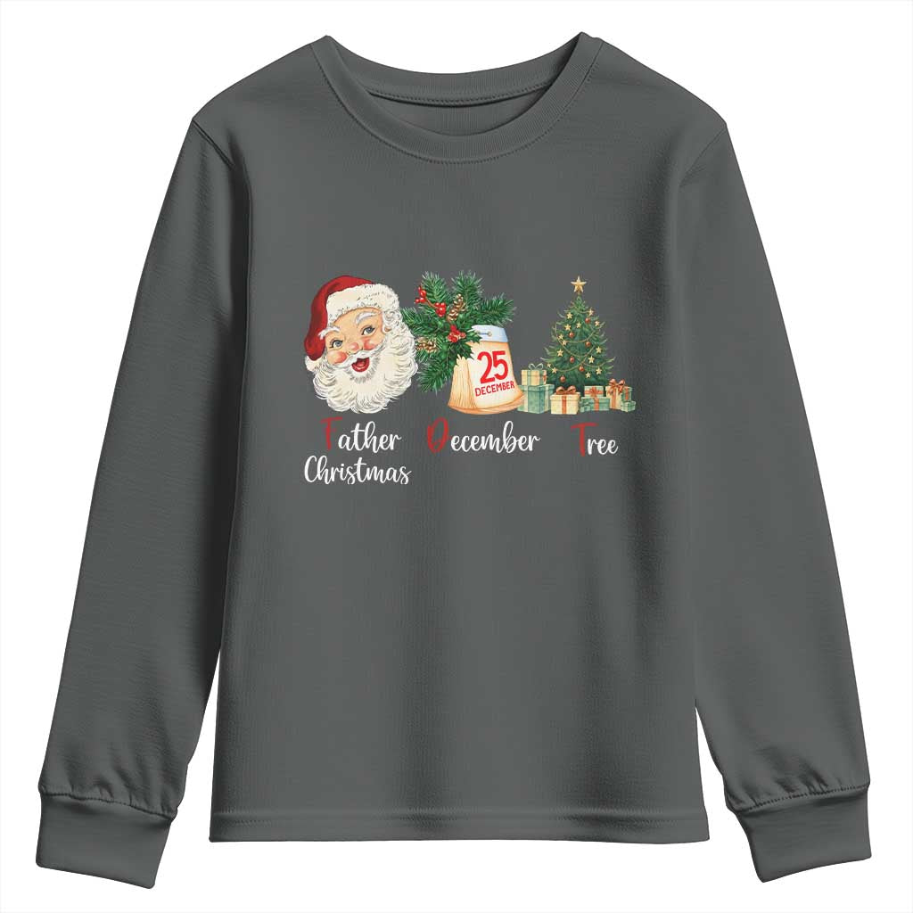 Funny Political Christmas Youth Sweatshirt Father Christmas December Tree - Wonder Print Shop