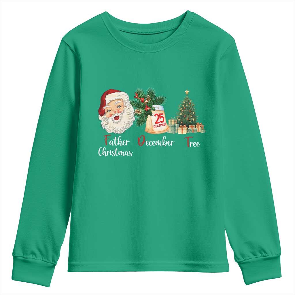 Funny Political Christmas Youth Sweatshirt Father Christmas December Tree - Wonder Print Shop