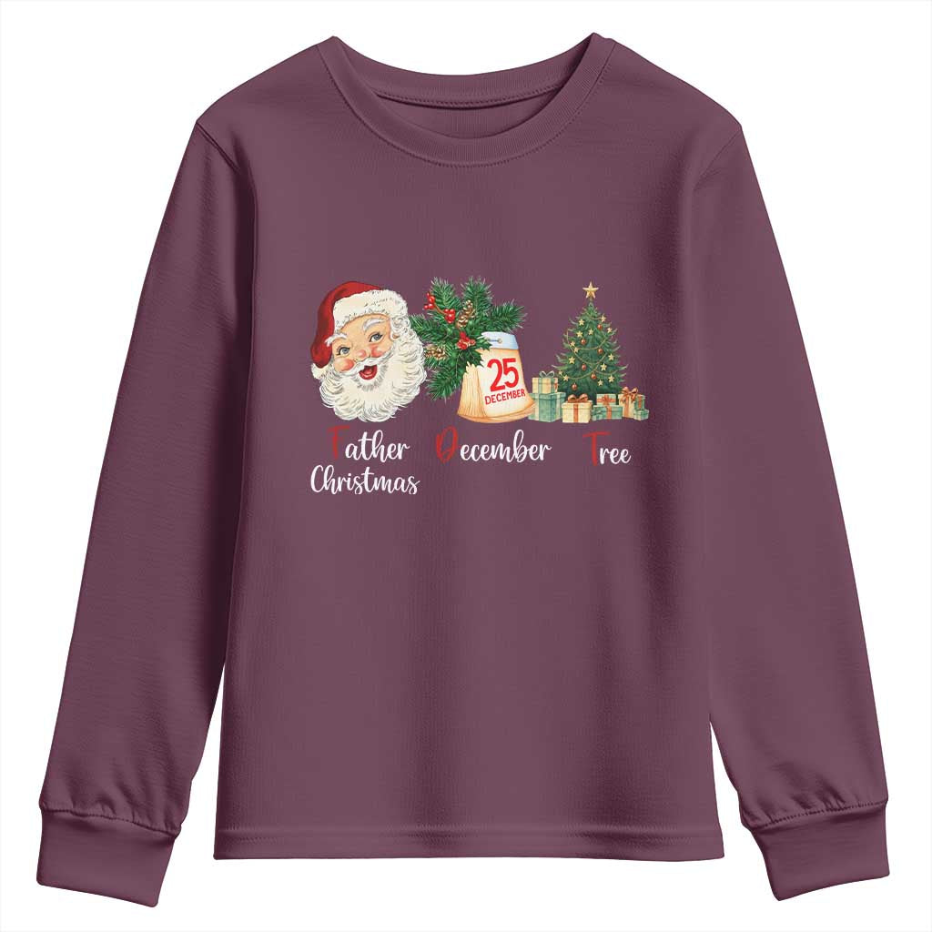 Funny Political Christmas Youth Sweatshirt Father Christmas December Tree - Wonder Print Shop