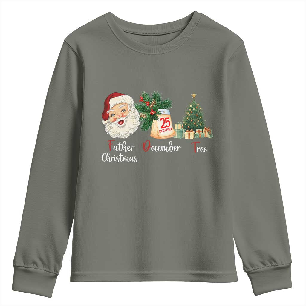 Funny Political Christmas Youth Sweatshirt Father Christmas December Tree - Wonder Print Shop