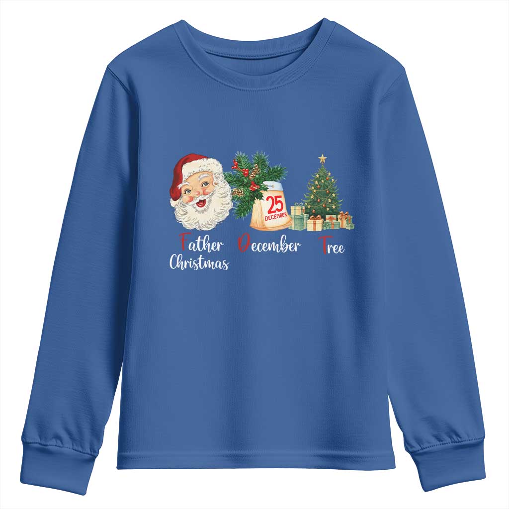 Funny Political Christmas Youth Sweatshirt Father Christmas December Tree - Wonder Print Shop