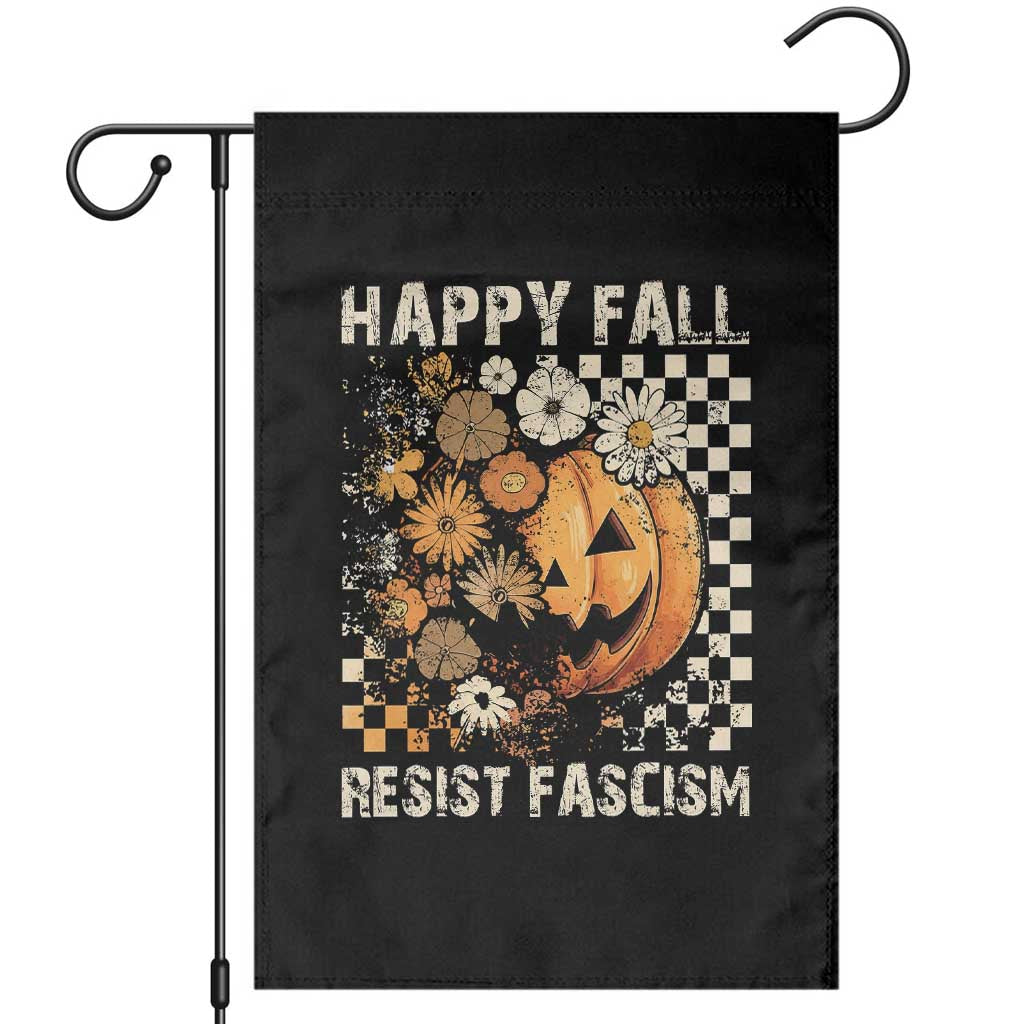 Happy Fall Resist Fascism Garden Flag Halloween Fall Pumpkin - Wonder Print Shop