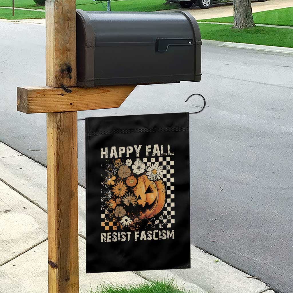 Happy Fall Resist Fascism Garden Flag Halloween Fall Pumpkin - Wonder Print Shop