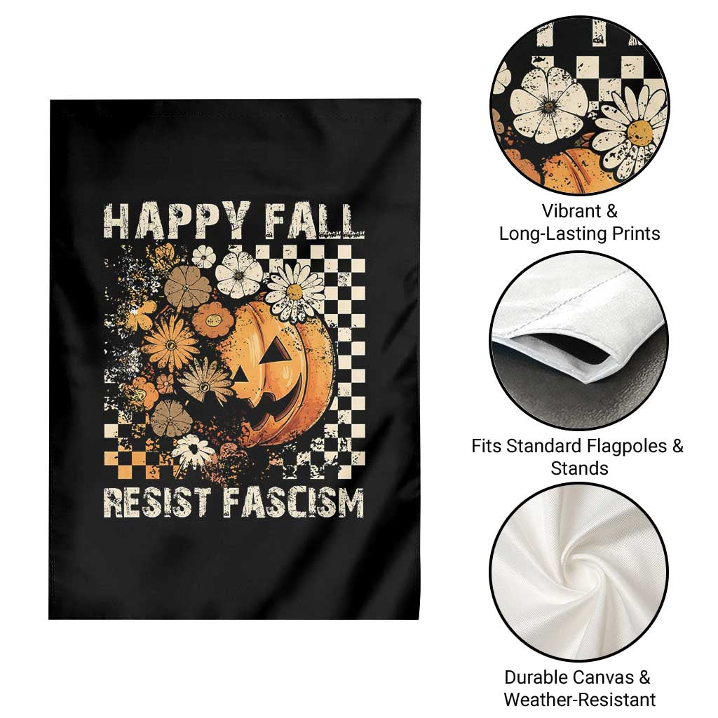 Happy Fall Resist Fascism Garden Flag Halloween Fall Pumpkin - Wonder Print Shop