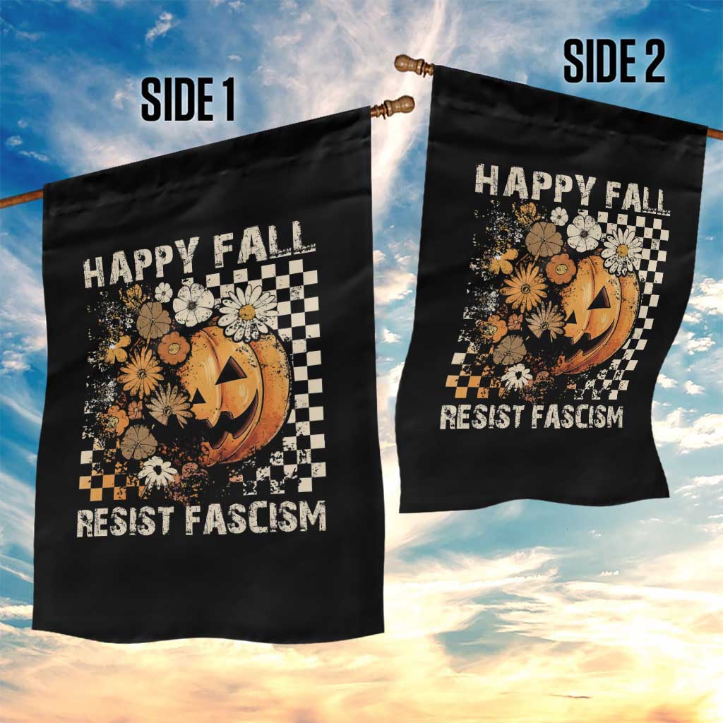 Happy Fall Resist Fascism Garden Flag Halloween Fall Pumpkin - Wonder Print Shop