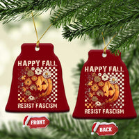 Happy Fall Resist Fascism Ceramic Ornament Halloween Fall Pumpkin - Wonder Print Shop