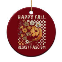 Happy Fall Resist Fascism Ceramic Ornament Halloween Fall Pumpkin - Wonder Print Shop