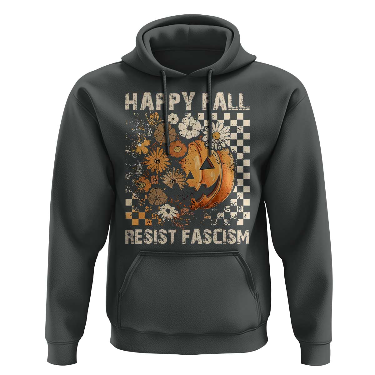 Happy Fall Resist Fascism Hoodie Halloween Fall Pumpkin - Wonder Print Shop