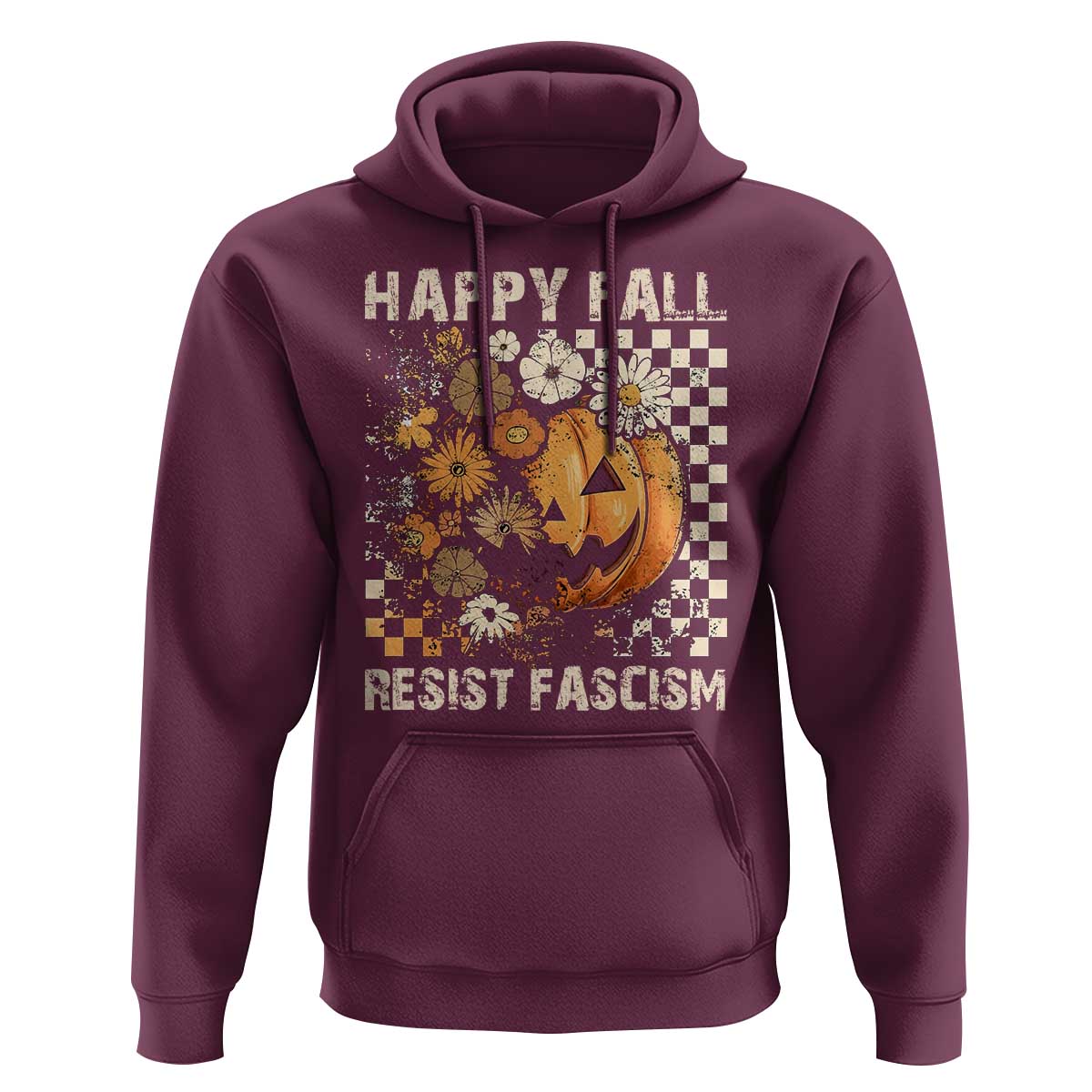 Happy Fall Resist Fascism Hoodie Halloween Fall Pumpkin - Wonder Print Shop