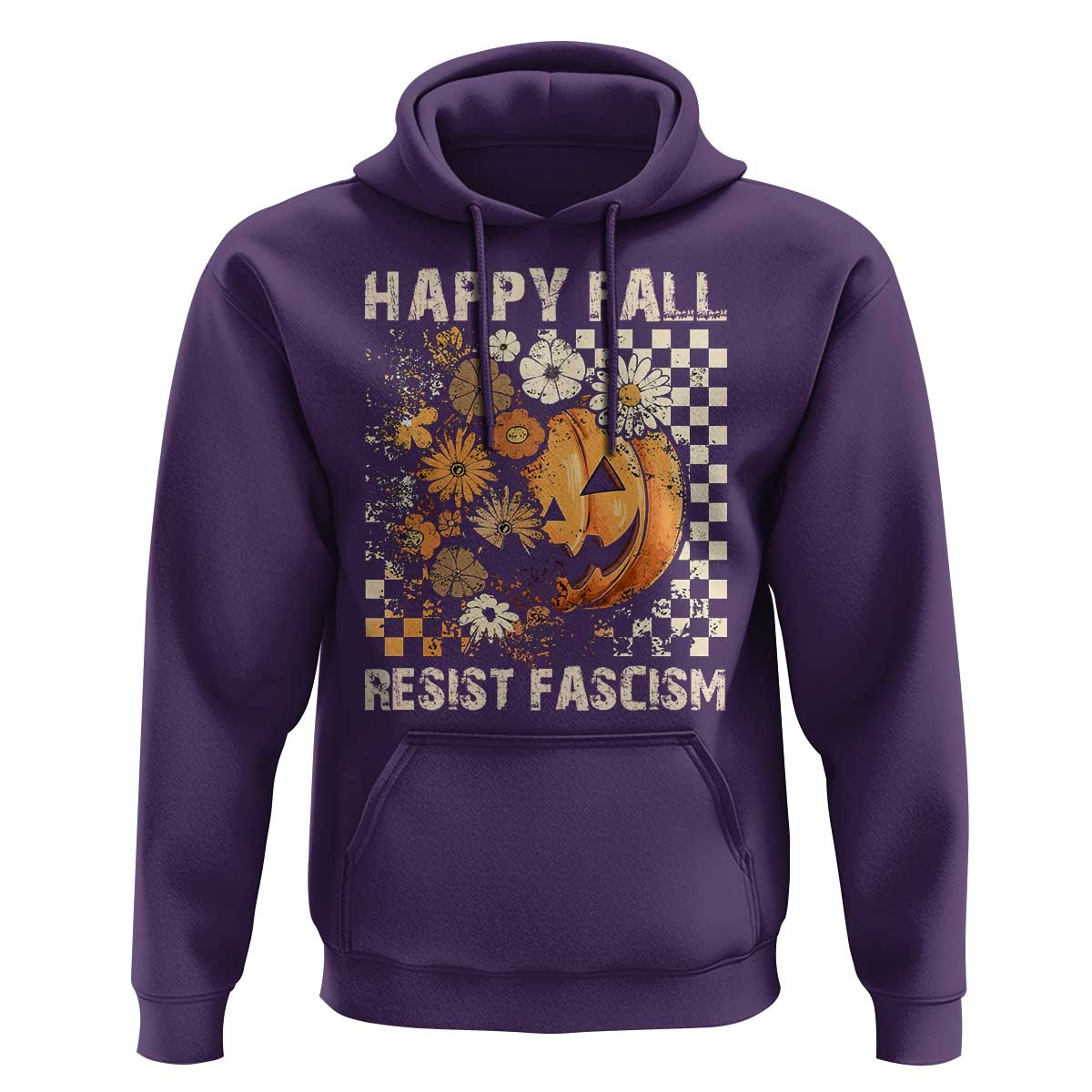 Happy Fall Resist Fascism Hoodie Halloween Fall Pumpkin - Wonder Print Shop
