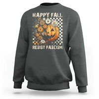 Happy Fall Resist Fascism Sweatshirt Halloween Fall Pumpkin - Wonder Print Shop
