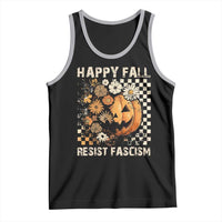 Happy Fall Resist Fascism Tank Top Halloween Fall Pumpkin - Wonder Print Shop