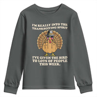 Funny Thanksgiving Turkey Youth Sweatshirt I Am Really Into The Thanksgiving Spirit I Have Given The Bird - Wonder Print Shop