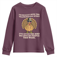 Funny Thanksgiving Turkey Youth Sweatshirt I Am Really Into The Thanksgiving Spirit I Have Given The Bird - Wonder Print Shop