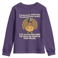 Funny Thanksgiving Turkey Youth Sweatshirt I Am Really Into The Thanksgiving Spirit I Have Given The Bird - Wonder Print Shop