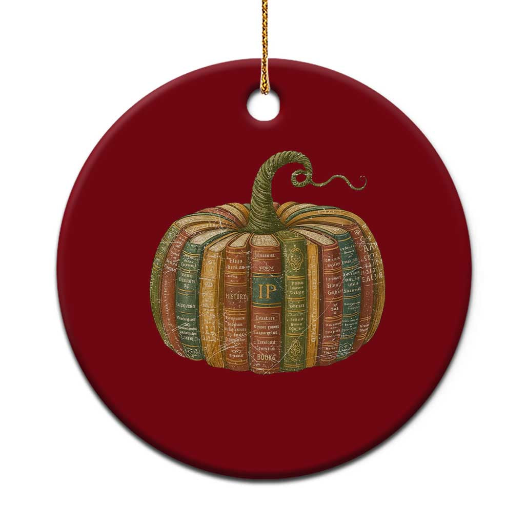 Book Pumpkin Autumn Fall Librarians Bookworm Teacher Ceramic Ornament - Wonder Print Shop