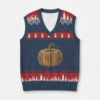 Book Pumpkin Autumn Fall Librarians Bookworm Teacher V-Neck Knit Sweater Vest - Wonder Print Shop