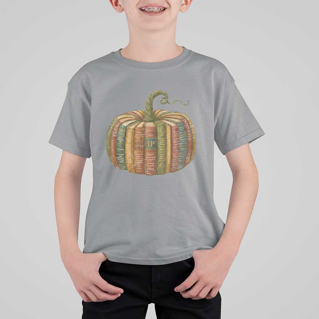Book Pumpkin Autumn Fall Librarians Bookworm Teacher T Shirt For Kid - Wonder Print Shop