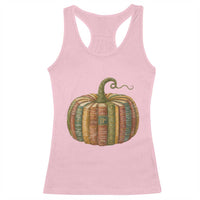 Book Pumpkin Autumn Fall Librarians Bookworm Teacher Racerback Tank Top - Wonder Print Shop