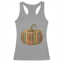 Book Pumpkin Autumn Fall Librarians Bookworm Teacher Racerback Tank Top - Wonder Print Shop