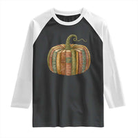 Book Pumpkin Autumn Fall Librarians Bookworm Teacher Raglan Shirt - Wonder Print Shop