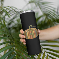 Book Pumpkin Autumn Fall Librarians Bookworm Teacher Skinny Tumbler - Wonder Print Shop