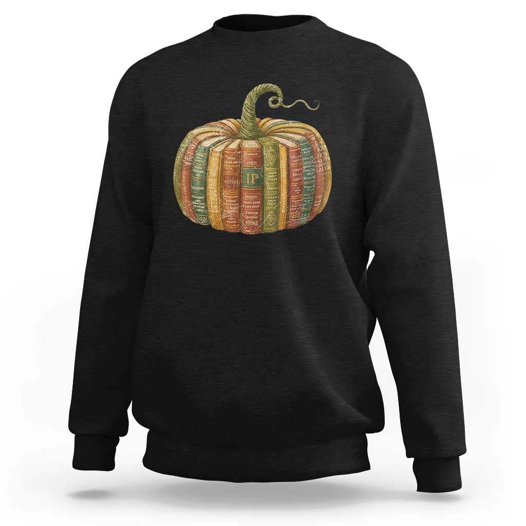 Book Pumpkin Autumn Fall Librarians Bookworm Teacher Sweatshirt - Wonder Print Shop