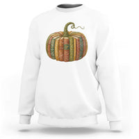 Book Pumpkin Autumn Fall Librarians Bookworm Teacher Sweatshirt - Wonder Print Shop
