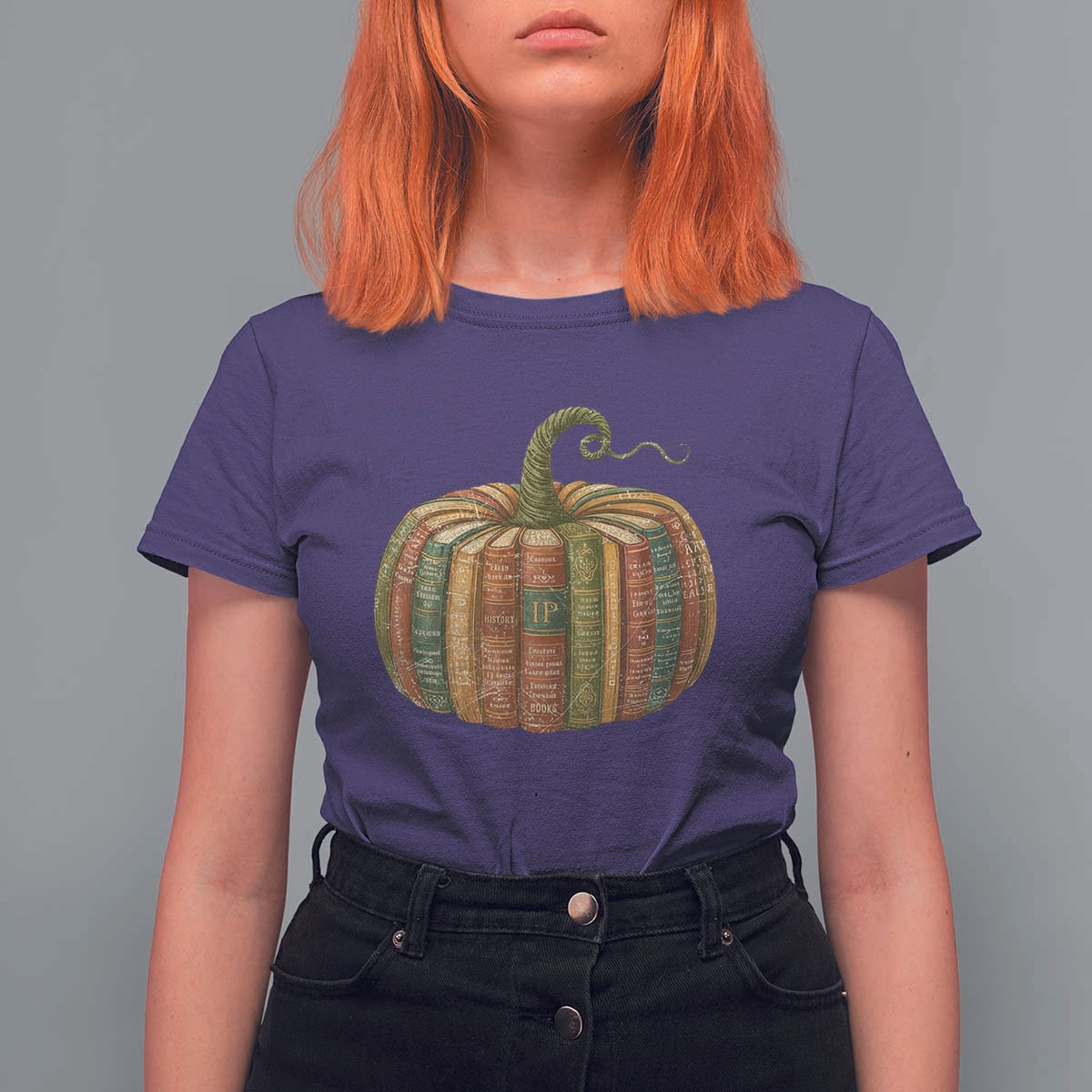 Book Pumpkin Autumn Fall Librarians Bookworm Teacher T Shirt For Women - Wonder Print Shop