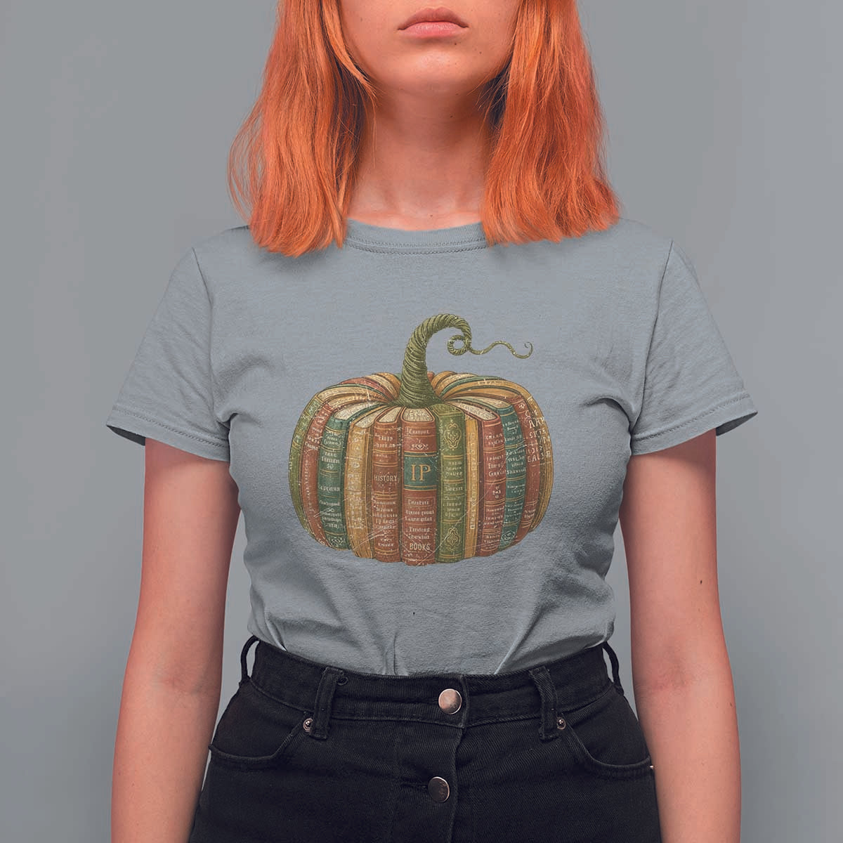 Book Pumpkin Autumn Fall Librarians Bookworm Teacher T Shirt For Women - Wonder Print Shop