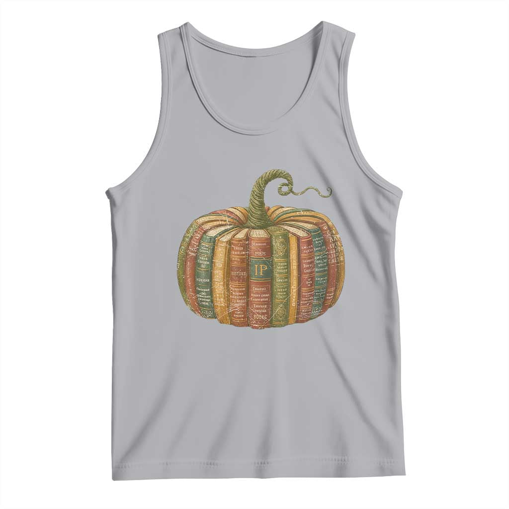 Book Pumpkin Autumn Fall Librarians Bookworm Teacher Tank Top - Wonder Print Shop
